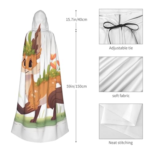 Mexican Otomi Animals - Hooded Cape Halloween Costume Accessories for Adults Cosplay Party Costumes