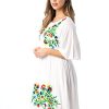 Rayon Crepe Short Dress with Multicolored Embroidery