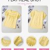 Womens Summer Tops Crewneck Lace Crochet Short Sleeve Shirts Casual Chiffon Blouses