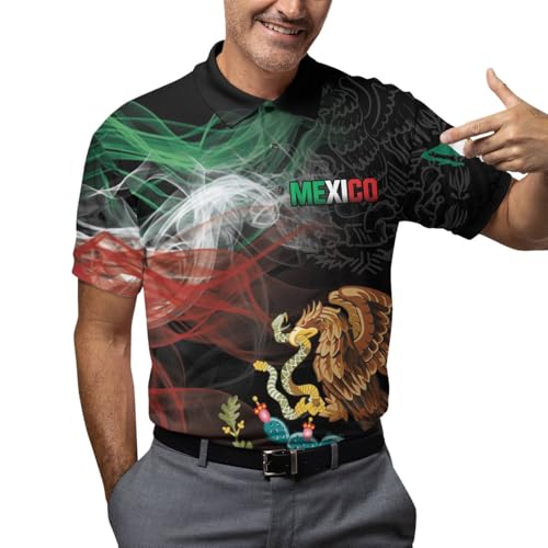 Colorful Hawaiian Polo Shirts for Men Casual Mens Polo Shirts Short Sleeve Golf Shirts for Men