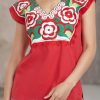 Women's Mexican Peasant Blouse Cotton Tops White Shirt