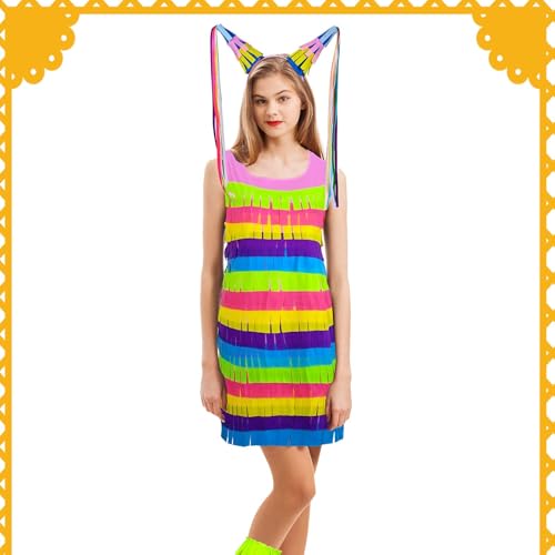 Mexican Couple Costume for Adult and Pinata - Fiesta Dress for Cosplay Cinco De Mayo Party