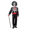 Halloween Adult Men Day of the Dead Costume, Mariachi Jacket with Charro Hat, Adult Halloween Costumes