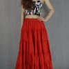 Women's Cotton 5 Tiered A Line Pleated Maxi Skirt Long Boho Gypsy Dance Skirts