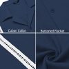 Men's Cuban Guayabera Shirt Short Sleeve Button Down Shirts Casual Summer Beach Linen Shirts