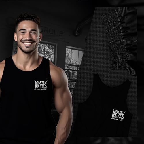 Olympic Boxing Jersey Tank Top for Men and Women, Sleeveless T-Shirt, MMA Kickboxing Muay Thai, Sports Gym, Medium, Black
