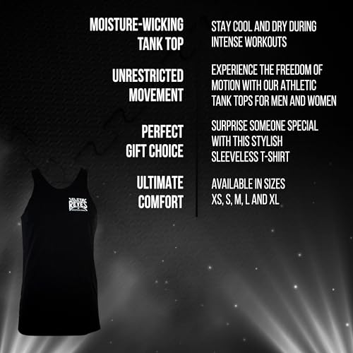 Olympic Boxing Jersey Tank Top for Men and Women, Sleeveless T-Shirt, MMA Kickboxing Muay Thai, Sports Gym, Medium, Black