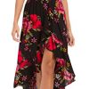 Womens Short Sleeve Floral Maxi Dress High Low V-Neck Flowy Party Long Dresses