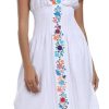 2024 Women's Embroidered Dress Casual Bohemian V-Neck Dress Short Sleeve Floral Wedding Party Dress