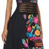 Mexican Dress Embroidered Casual Halter Off Shoulder Maxi Cocktail Dresses Sexy Dress for Women Date Night