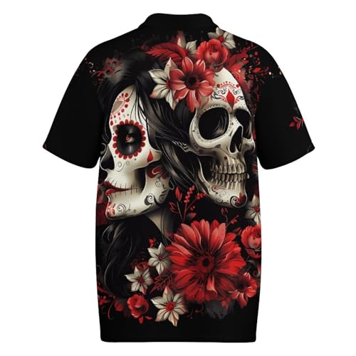 Mexican Day of The Dead Women Goth Men's Golf Polo Shirts Quick Dry Casual Sports Outdoor Tennis Shirt Jersey Tops