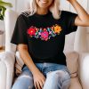 Women's Mexican Shirts Embroidered Oversized T Shirt Boho Floral Tee Vintage Flowers Graphic Tee Tops