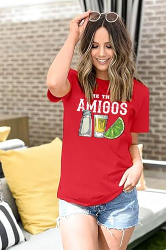 Cinco De Mayo Shirts for Women Let's Fiesta T Shirt Mexican Festival T Shirts Casual Mexico Vacation Party Tops