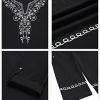 Mens Polyester Linen V Neck Henley Shirt Long Sleeve Caftan Handmade Tunic Embroidered Casual Beach T Shirts