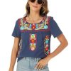 Mexican Shirts for Women Traditional Embroidered Tops Cinco De Mayo Fiesta Style Outfit