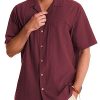 Cuban Linen Shirts for Men Short Sleeve Button Down Shirt Cotton Summer Beach Camp Vacation Hawaiian Shirts