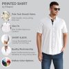 Men Classic Slim Fit Woven Short Sleeve Wrinkle Resistant Print Shirt