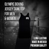 Olympic Boxing Jersey Tank Top for Men and Women, Sleeveless T-Shirt, MMA Kickboxing Muay Thai, Sports Gym, Medium, Black