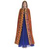 Mexican Folk Art Boho Print Adult Halloween Hooded Cloak, Hood & Bow Tie, For Cosplay/Trick-Or-Treat