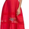 Women's Mexican Dress Floral Embroidered Casual Lace Ruffle Maxi Dress