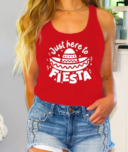 Cinco De Mayo Tank Tops for Women Sombrero 5 De Mayo T-Shirt Mexican Fiesta Sleeveless