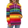 Mexican Serape Colorful Stripes Hoodie Sweatshirt Pullover Hooded Outfits Tops for Men Women