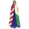 Unisex robes capes Adult Mexican American Flag Print Hooded Cloak for Cosplay Halloween Carnival Costumes