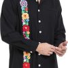 Men's Mexican Shirts Cuban Guayabera Shirt Casual Long Sleeve Embroidered Linen Summer Beach Shirts