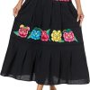 Mexican Skirts for Women Floral Embroidered Maxi Skirt Traditional Dress Fiesta Outfit