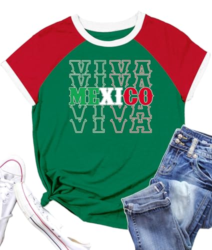 Mexico Shirts for Women: Mexican Graphic Tees Mexican Tops Casual Vacation Short Sleeve T Shirts
