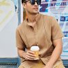 Mens Guayabera Shirts Linen Short Sleeve Button Down Casual Beach Cuban Camp Mexican Shirt for Men
