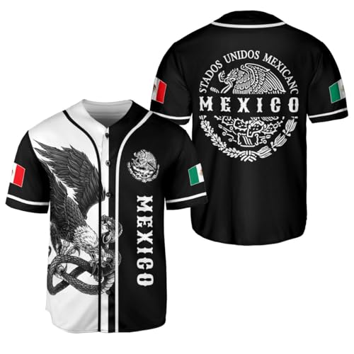 Mexico Baseball Jersey Shirts, Jersey De Mexico Flag Jersey for Men Women, Mexican Eagle Unisex Shirt Sports Gifts