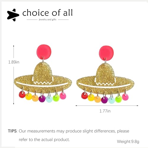 Cinco De Mayo Earrings Fiesta Earrings for Women Colorful Mexico Earring for Men Fiesta Party Supplies Mexican Carnival Earring