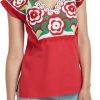 Women's Mexican Peasant Blouse Cotton Tops White Shirt