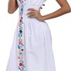 2024 Women's Embroidered Dress Casual Bohemian V-Neck Dress Short Sleeve Floral Wedding Party Dress