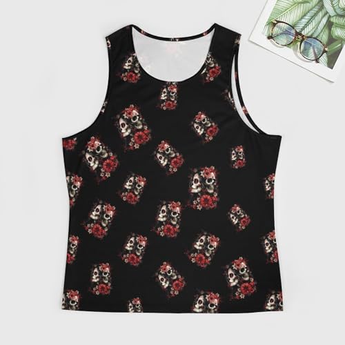 Mexican Day of The Dead Women Goth Men's Gym Tank Tops Workout Muscle Tee Training Bodybuilding Fitness Sleeveless T Shirts