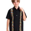 Mexican Guayabera Shirts for Boys Kid Cinco De Mayo Fiesta Traditional Embroidered Collared Short Sleeve