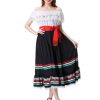 Mexican Costume for Women Traditional Mexican Dress for Halloween Cinco De Mayo Fiesta Senorita Blouse Dance Costume
