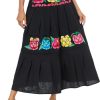 Mexican Skirts for Women Floral Embroidered Maxi Skirt Traditional Dress Fiesta Outfit