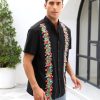 Mexican Shirts for Men Guayabera Shirt Traditional Embroidered Dress Up Fiesta Independence Day of The Dead Cinco De Mayo