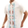 Mexican Shirts for Men Authentic Guayabera Embroidered Dress Up Fiesta Traditional Style Cinco De Mayo Button Up Shirt