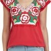Women's Mexican Peasant Blouse Cotton Tops White Shirt