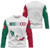 Mexico Eagle Long Sleeve T-Shirt Mexican Flag Tee 3D Printed Mexico Jersey Round Neck Long Sleeve Top Unisex
