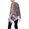 Cinco de Mayo Fiesta Serape Poncho Costume Mexican Fiesta Event Adult Costume Accessory Traditional Ponchos Cape