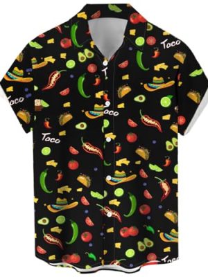 Men's Cinco De Mayo Shirt Funny Short Sleeve Button Down Mexican Shirts