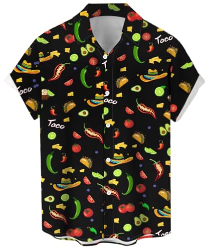 Men's Cinco De Mayo Shirt Funny Short Sleeve Button Down Mexican Shirts