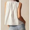 Women's Floral Embroidered Tops Y2K Sleeveless Scoop Neck Button Down Tank Top