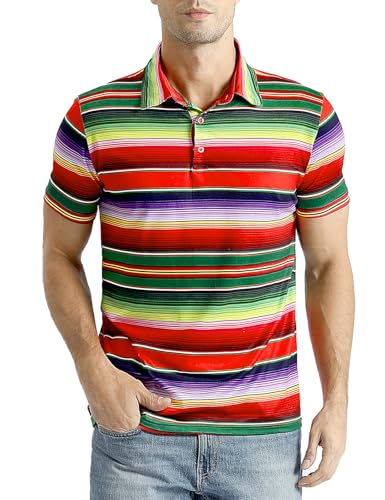 Men's American Patriotic Flag Pride Day Golf Polo Short Sleeve Shirt