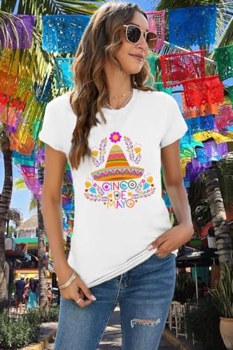 Womens Cinco De Mayo Shirt Mexican Fiesta Party Tshirt Sombrero Tee Top