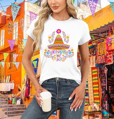 Womens Cinco De Mayo Shirt Mexican Fiesta Party Tshirt Sombrero Tee Top